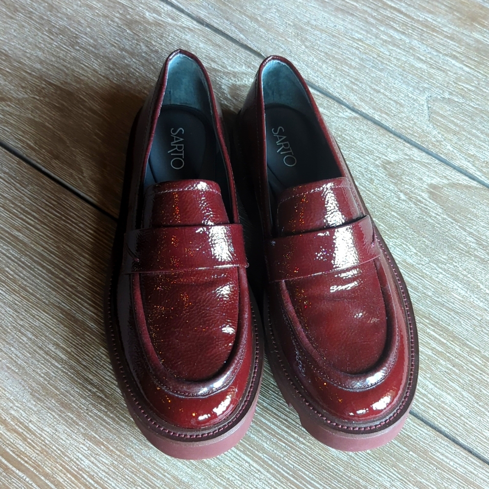 Franco Sarto Loafer Marroon Patent